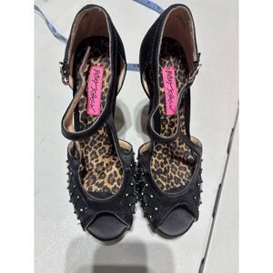 Betsey‎ Johnson peep toe rhinestone Stilettos heels- Size 6